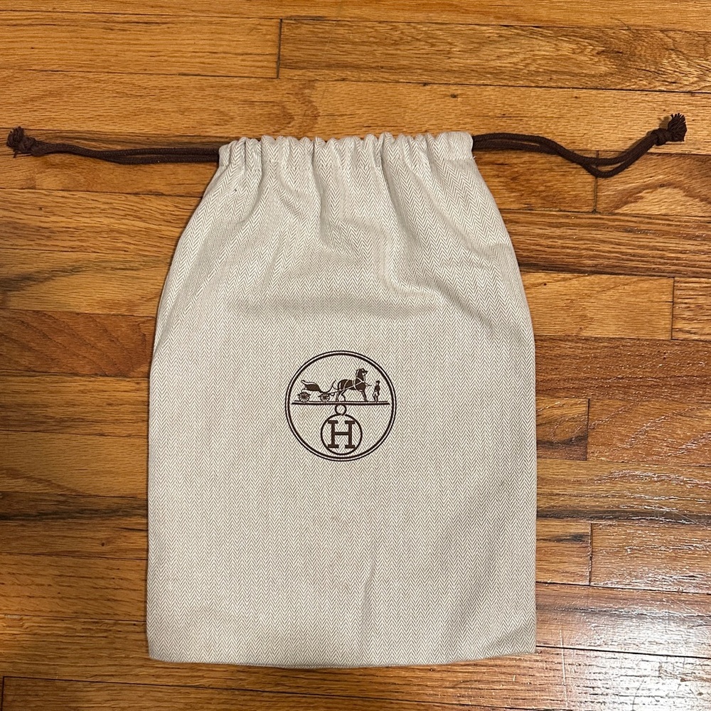 Hermes Cream and Brown Dust bag
